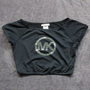 Michael Kors Black Crop Top W/Logo